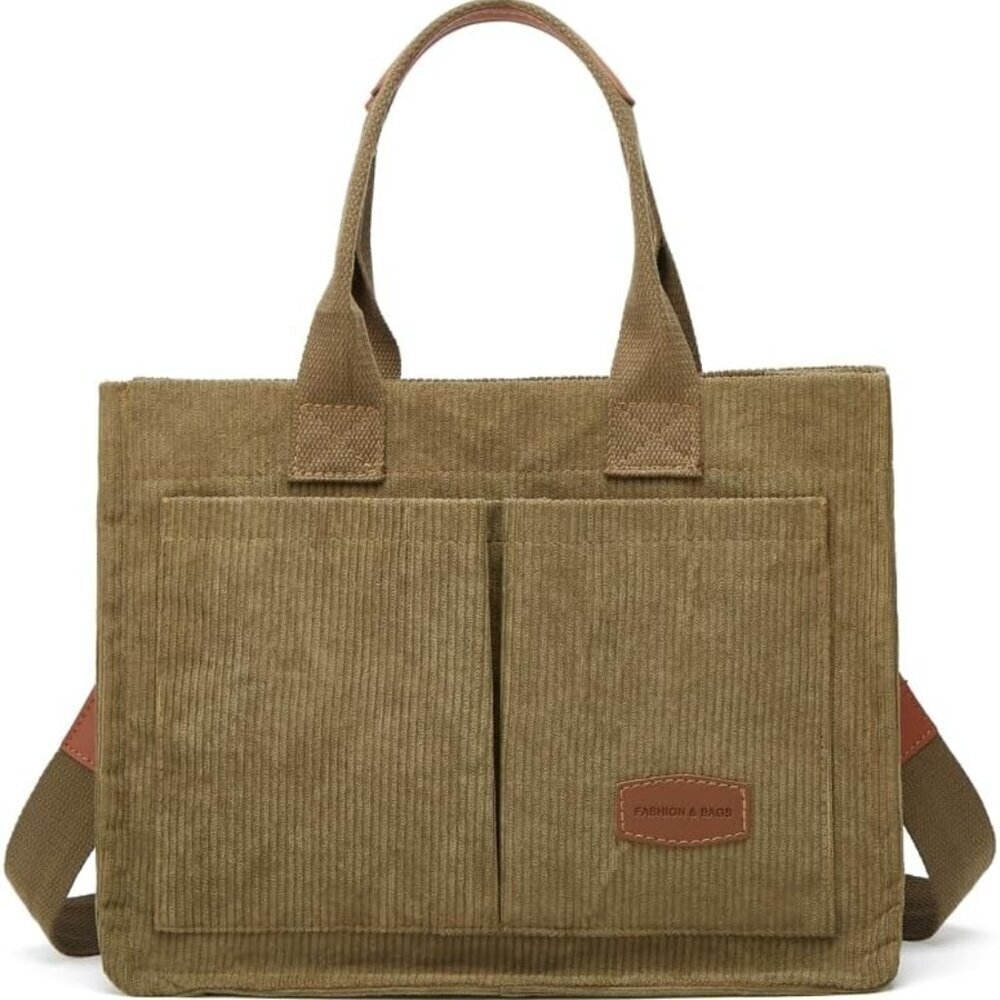 Canvas Tote Bag Women Casual Shoulder Handbag Multi-pocket Capacity - Picture 1 of 2